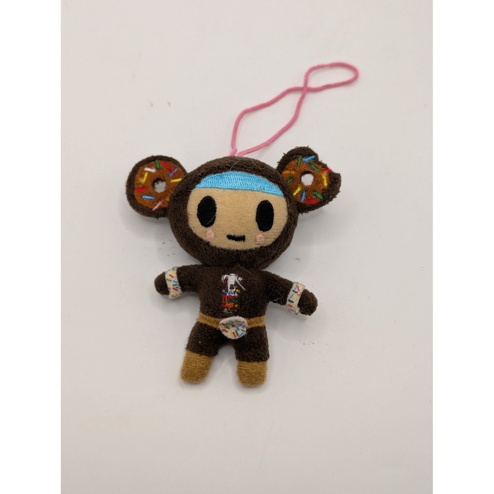 Tokidoki Donutella Brown Ninja Donut Ears Plush Keychain Kawaii 3.5 Inch